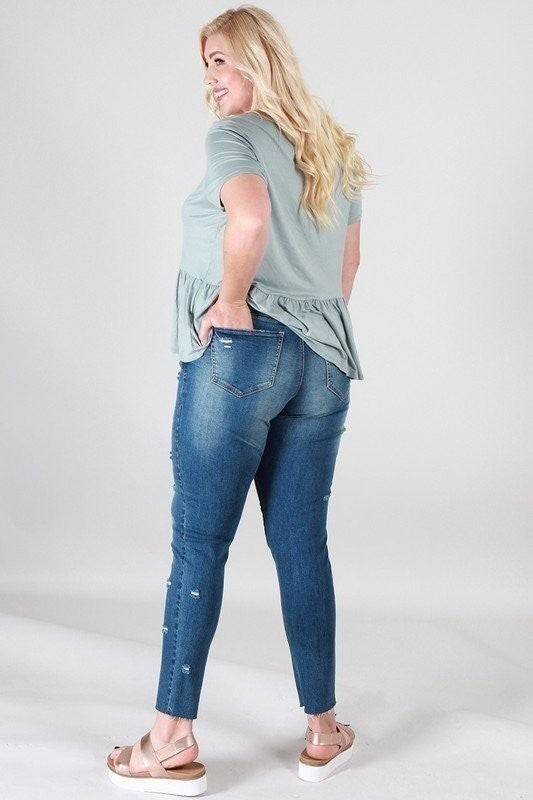 Distressed skinny plus size