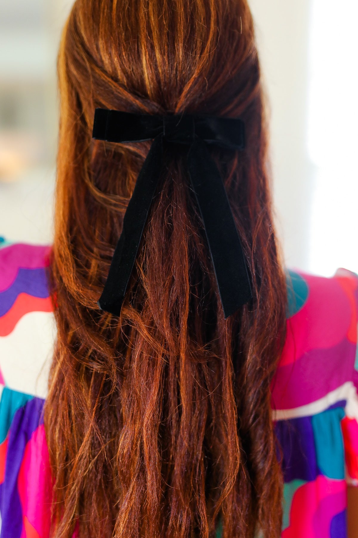 Black Velvet Clip-On Double Bow