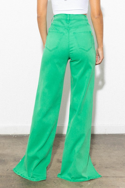 Front slit wide leg Pants