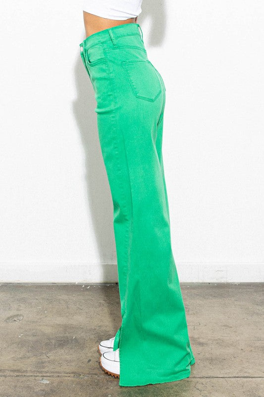 Front slit wide leg Pants