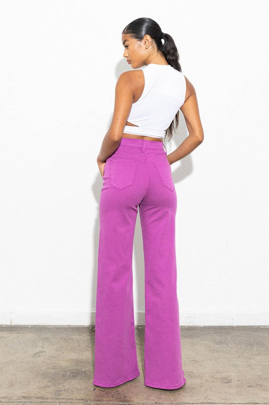 Front slit wide leg Pants