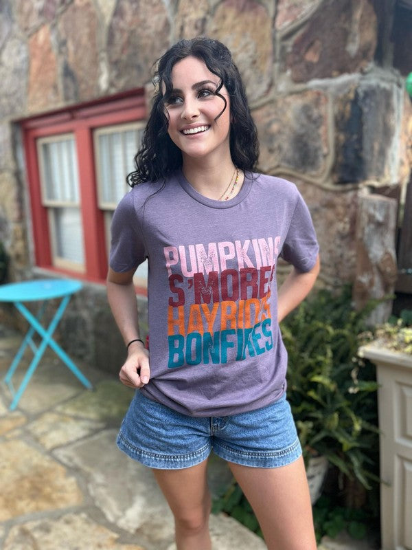 Pumpkins, Smores, Hayrides, Bonfires Tee