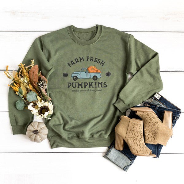 Farm Fresh Pumpkins Truck Graphic Sweatshirt