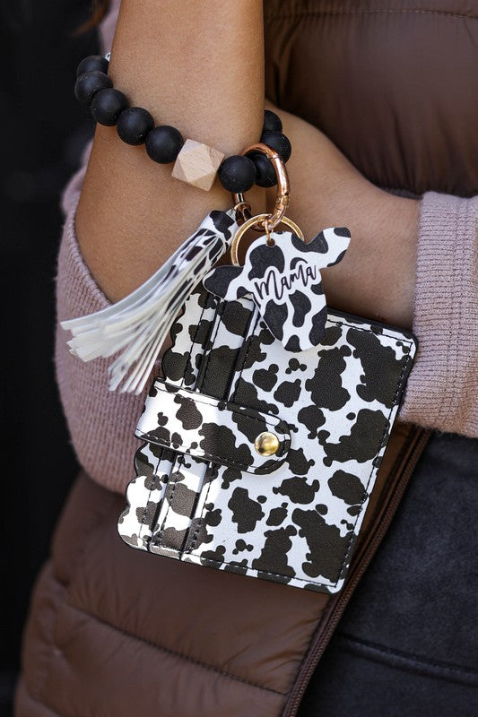 Cow Mama Beaded Tassel Keychain