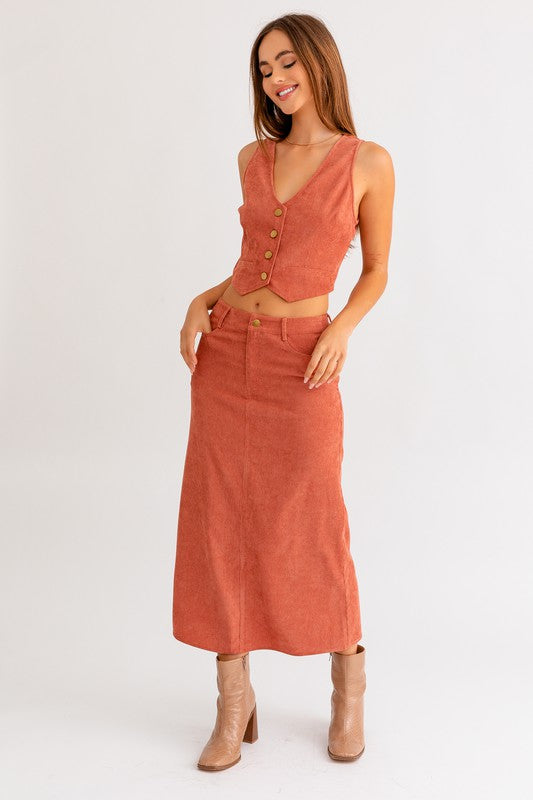 CORD MAXI SKIRT