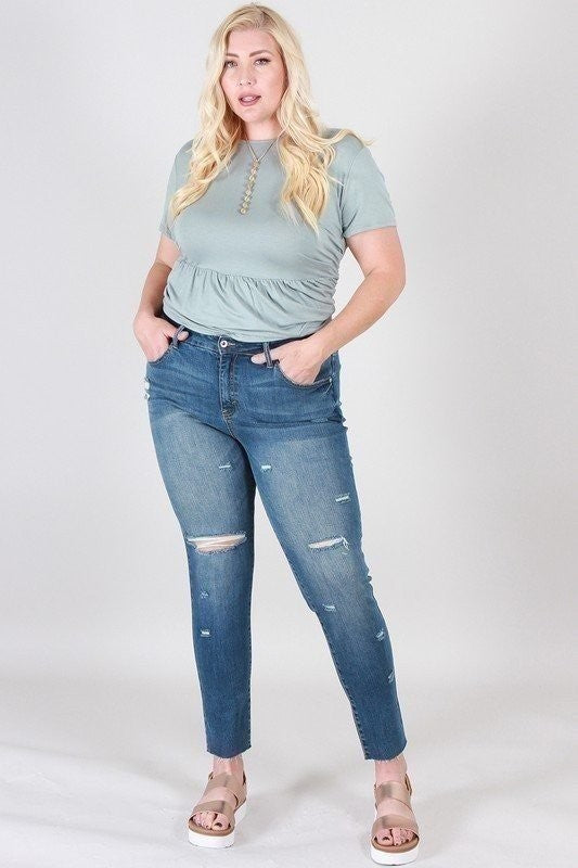 Distressed skinny plus size