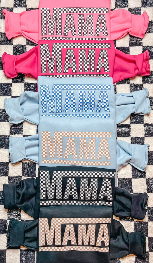 Checkered Mama Sweatshirt - Multiple Options