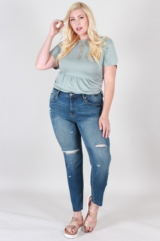 Distressed skinny plus size