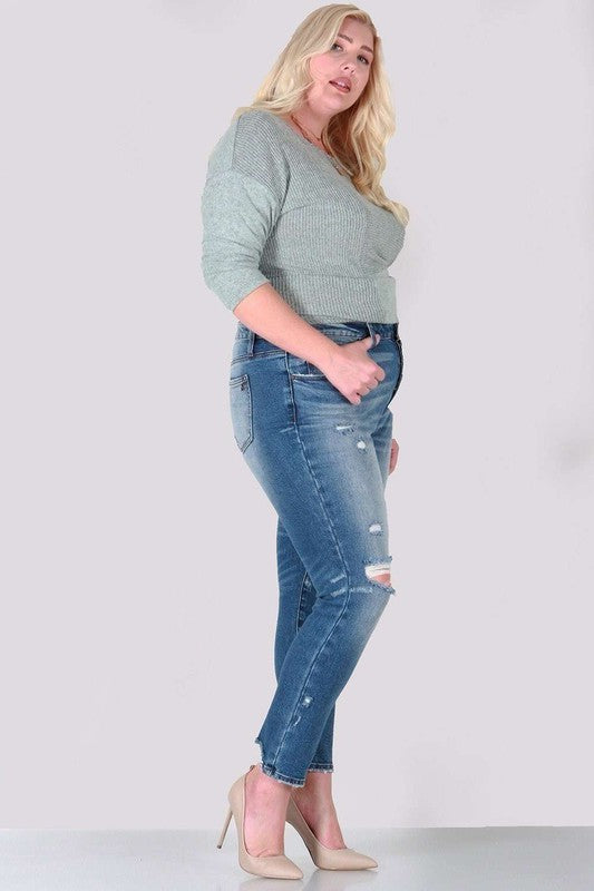 Distressed skinny plus size