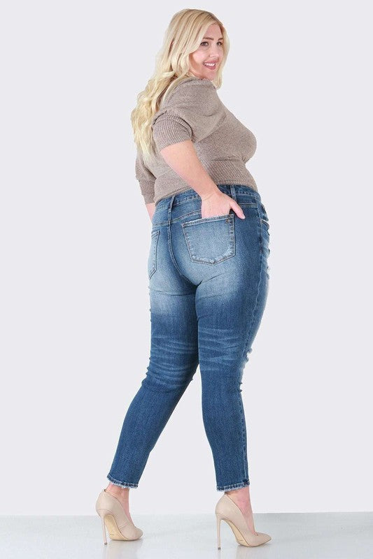 Distressed skinny plus size