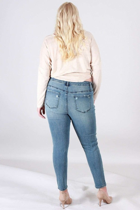 Distressed skinny plus size