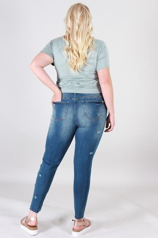 Distressed skinny plus size