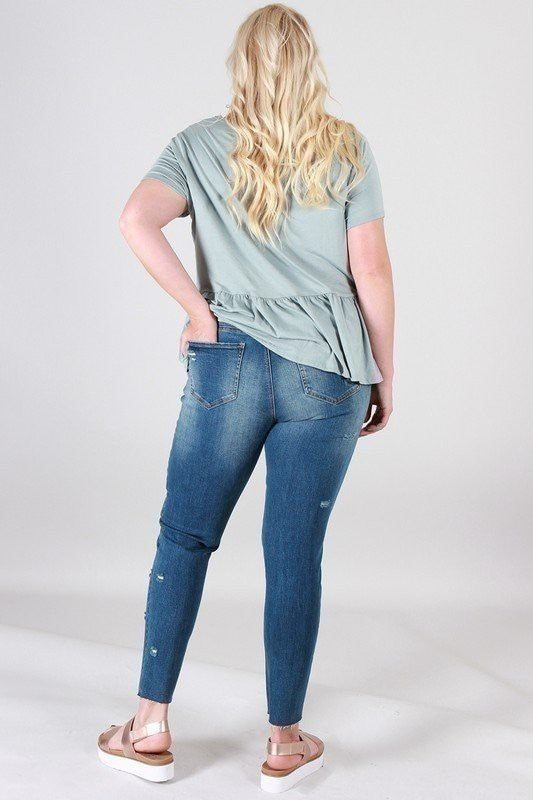 Distressed skinny plus size