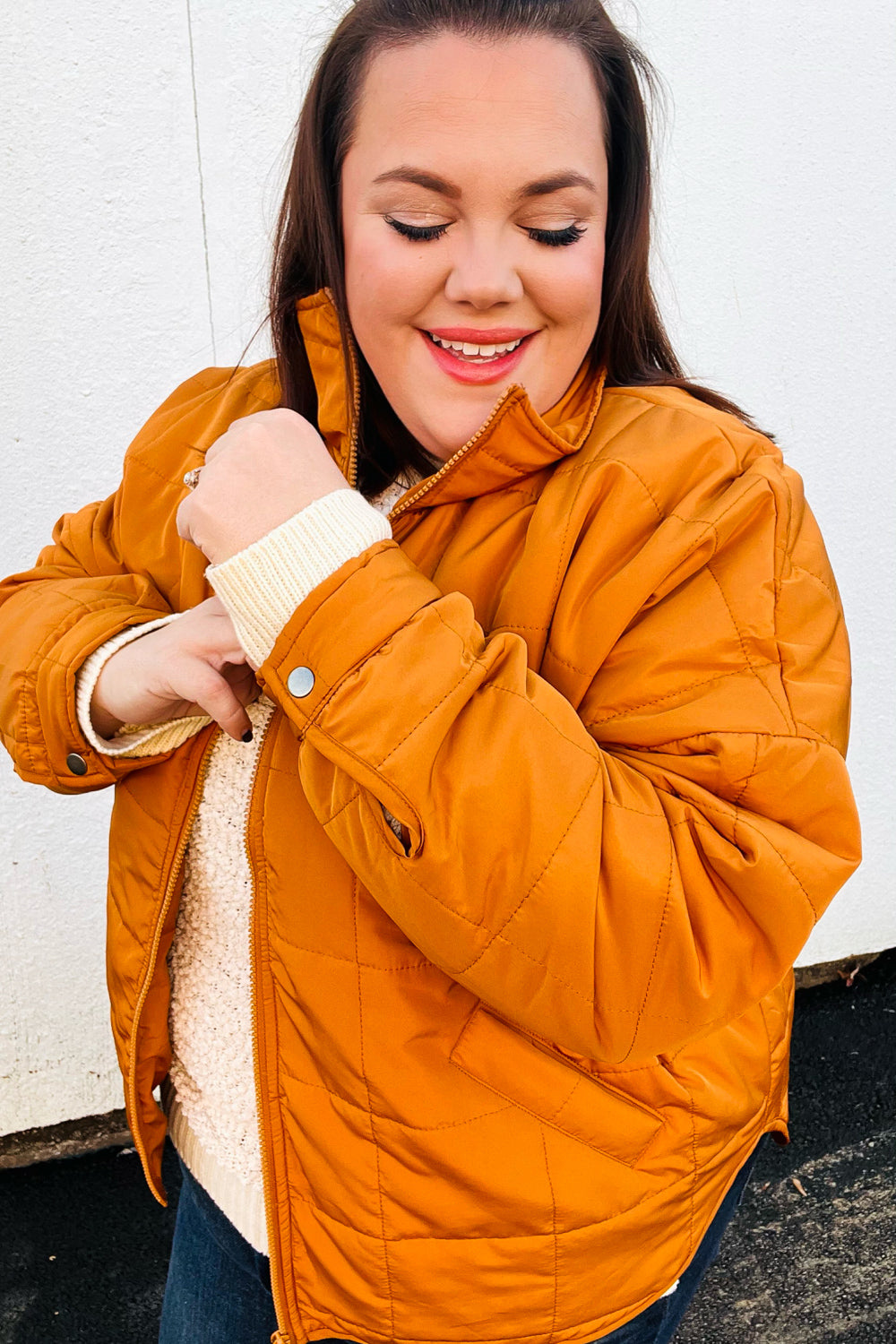 Eyes On You Butterscotch Quilted Puffer Jacket