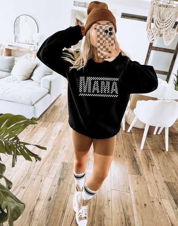 Checkered Mama Sweatshirt - Multiple Options