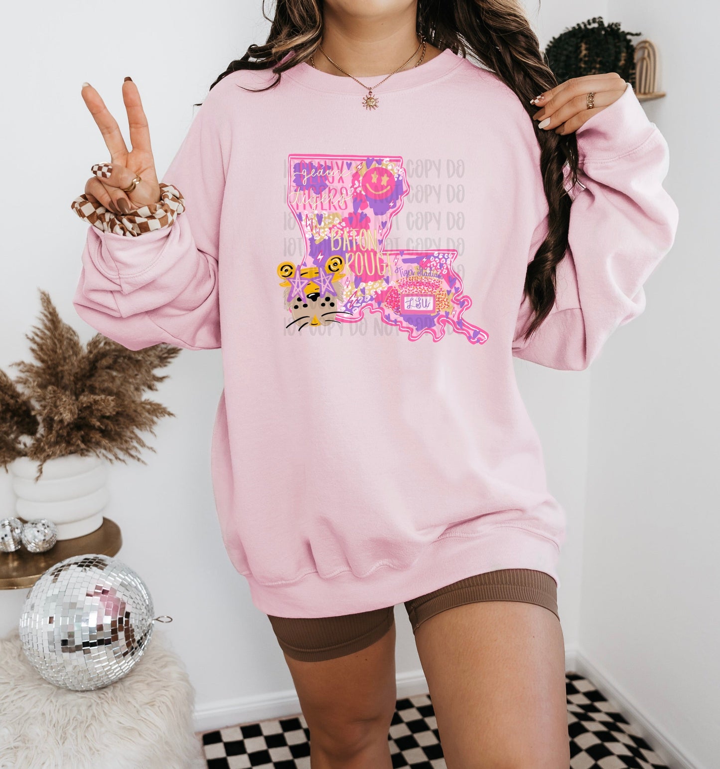 Preppy State Sweatshirt - Pink