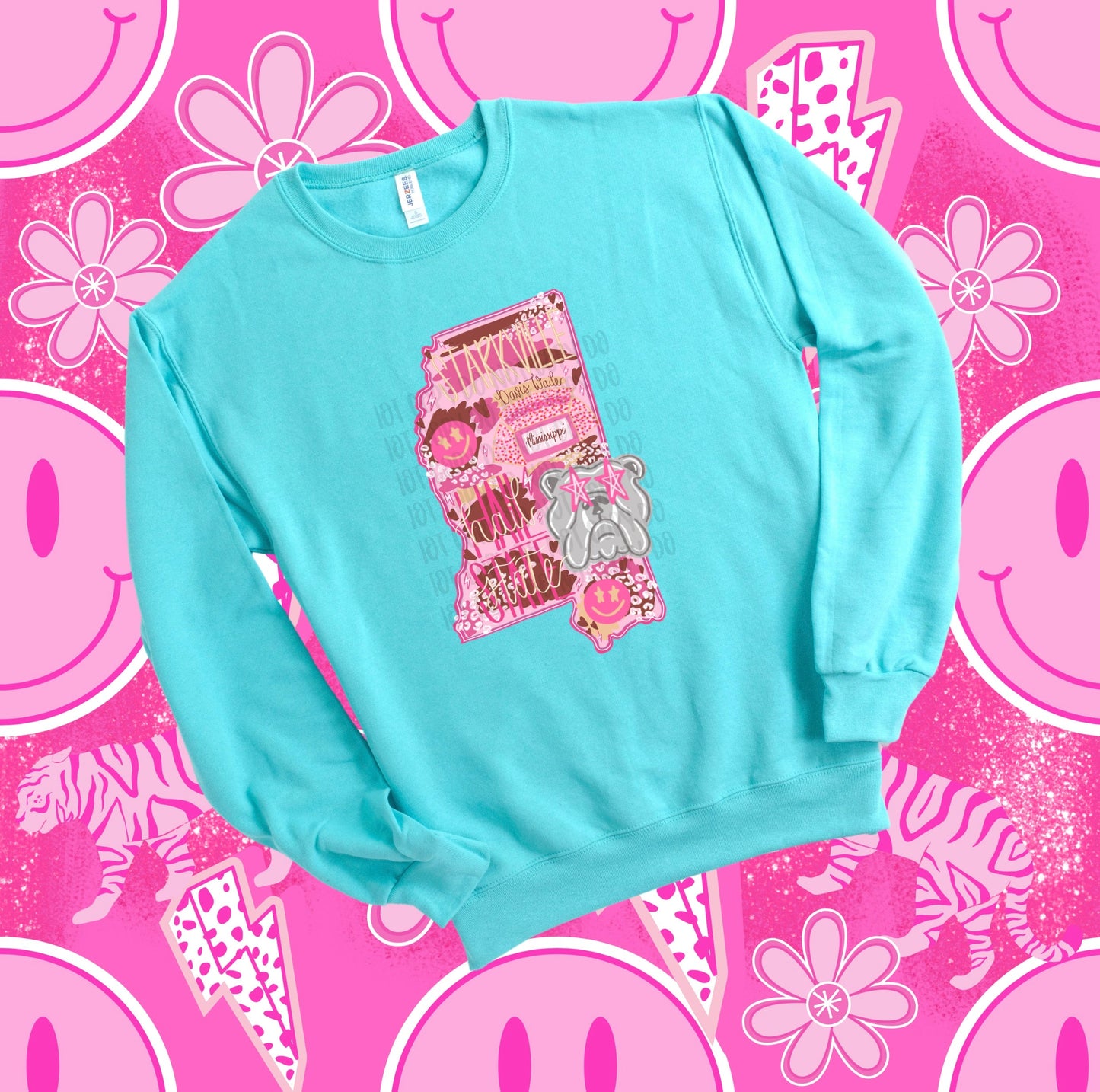 Preppy State Sweatshirt - Turquoise