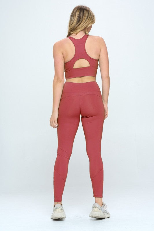 Two Piece Activewear Set with Cut-Out Detail