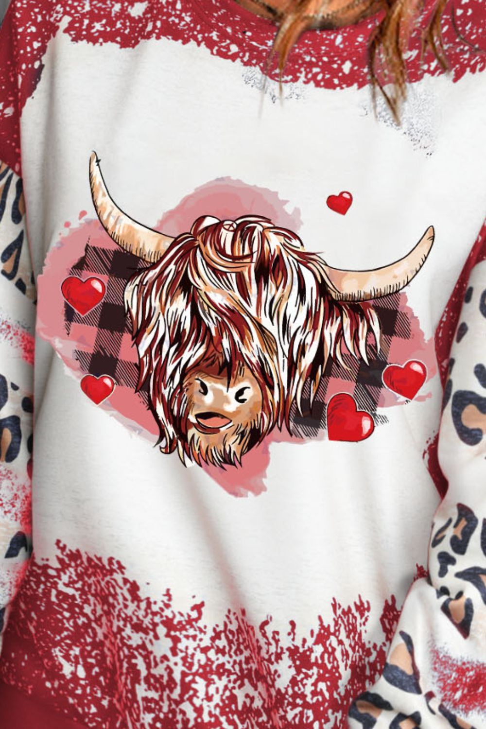 Cow Graphic Color Block Sweatshirt