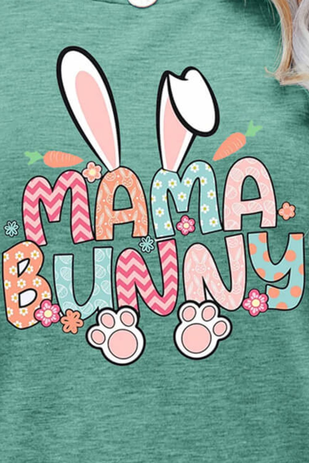 MAMA BUNNY Easter Graphic Short Sleeve Tee