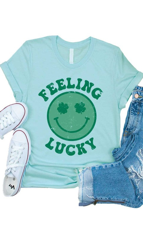 Retro Feeling Lucky Smiley Face Kids Graphic Tee