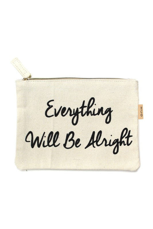 Multi Lettering Cotton Canvas Eco Pouch Bags