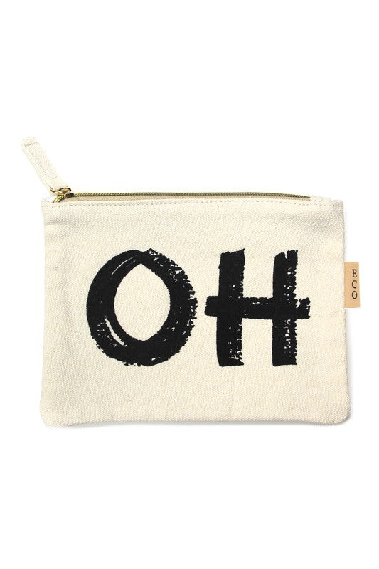 Multi Lettering Cotton Canvas Eco Pouch Bags