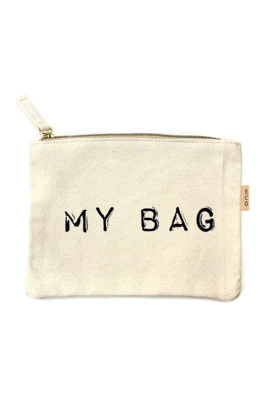 Multi Lettering Cotton Canvas Eco Pouch Bags