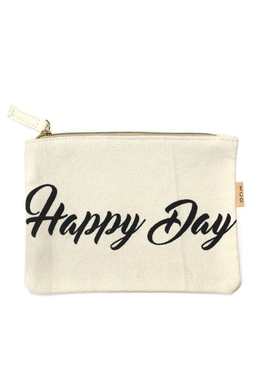 Multi Lettering Cotton Canvas Eco Pouch Bags