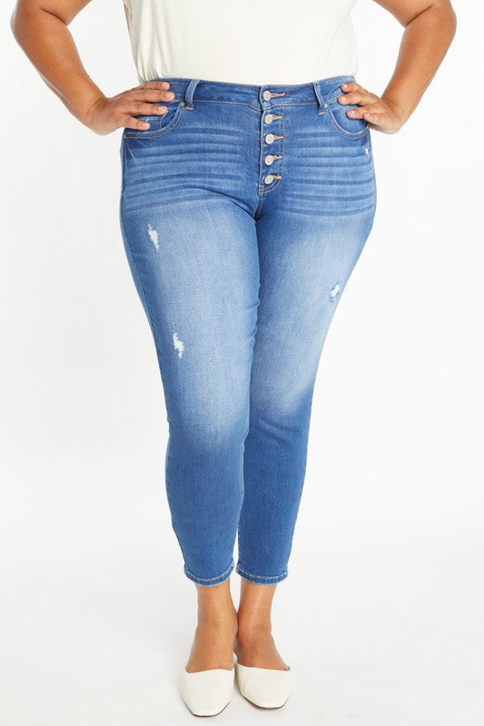 CURVY DESTRUCTED ANKLE SKINNY