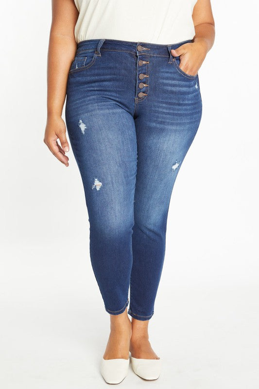 CURVY DESTRUCTED ANKLE SKINNY