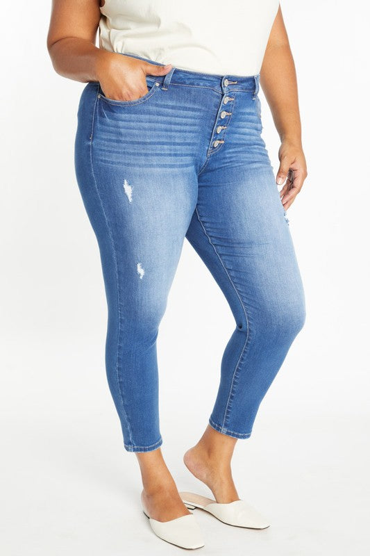 CURVY DESTRUCTED ANKLE SKINNY