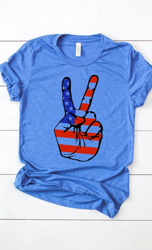 American Peace Sign Plus Size Graphic Tee