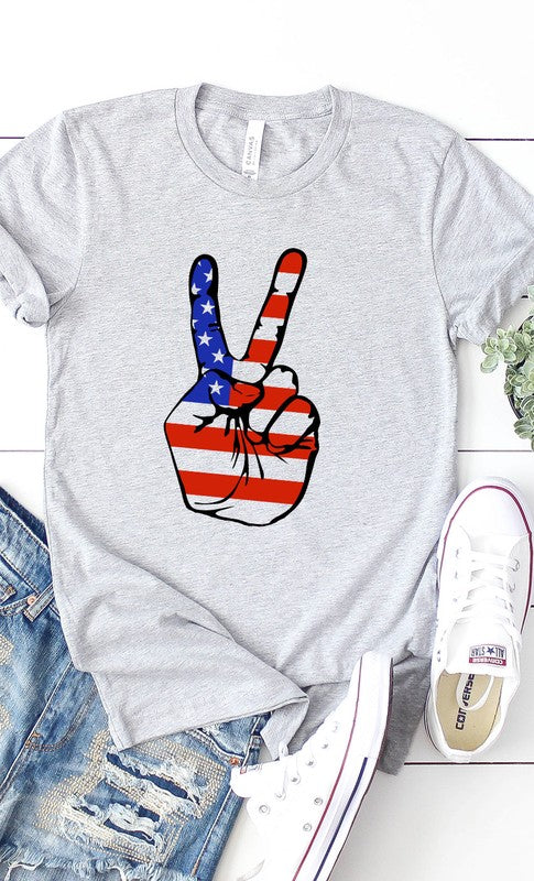 American Peace Sign Plus Size Graphic Tee