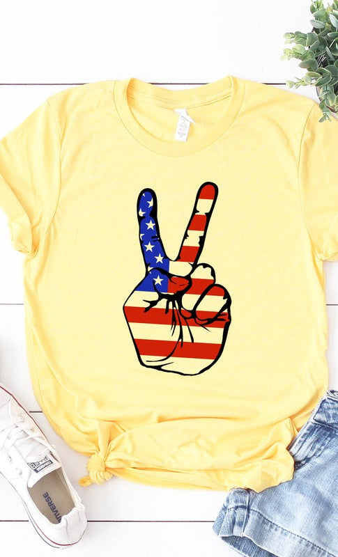 American Peace Sign Plus Size Graphic Tee