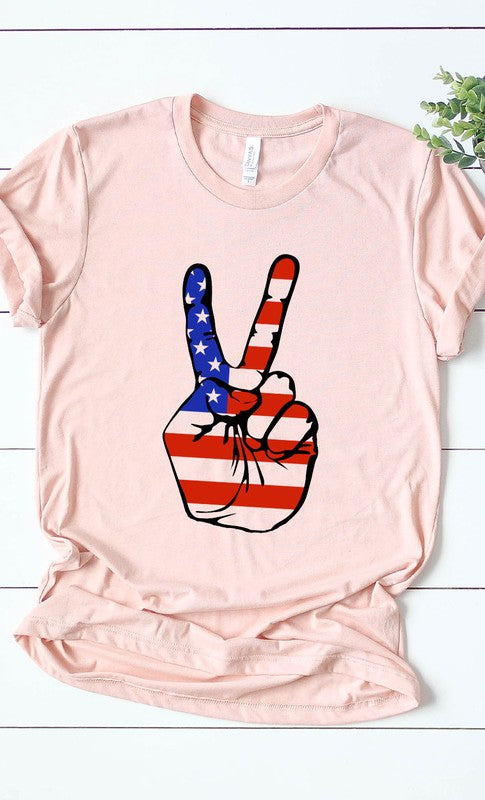 American Peace Sign Plus Size Graphic Tee