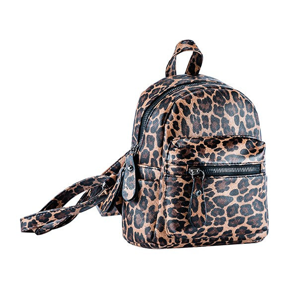 SMALL LEOPARD PRINT BACKPACK