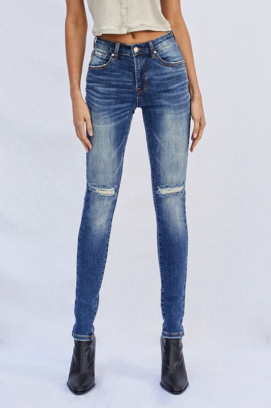 MID-RISE ANKLE SKINNY JEANS