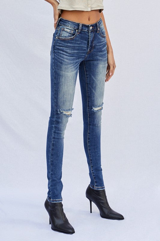 MID-RISE ANKLE SKINNY JEANS