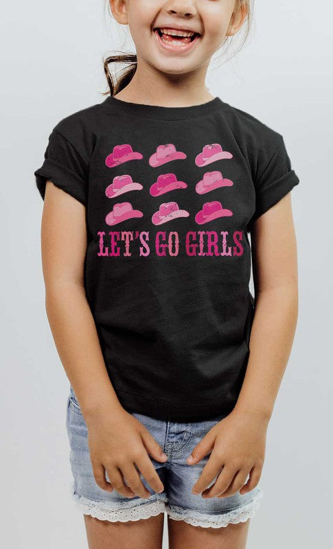 Cowgirl Hat Lets Go Girls Kids Graphic Tee