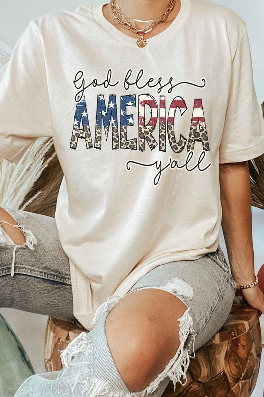 GOD BLESS AMERICA GRAPHIC T-SHIRT