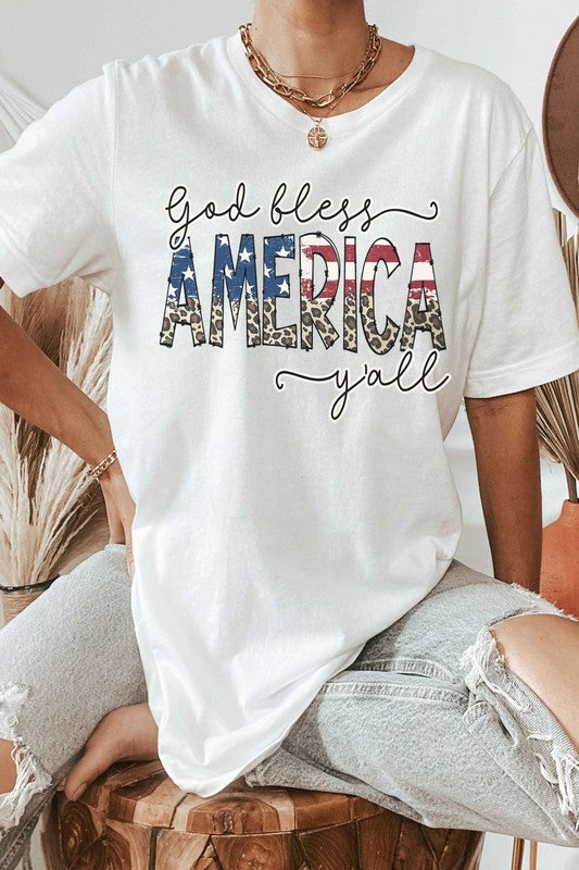 GOD BLESS AMERICA GRAPHIC T-SHIRT