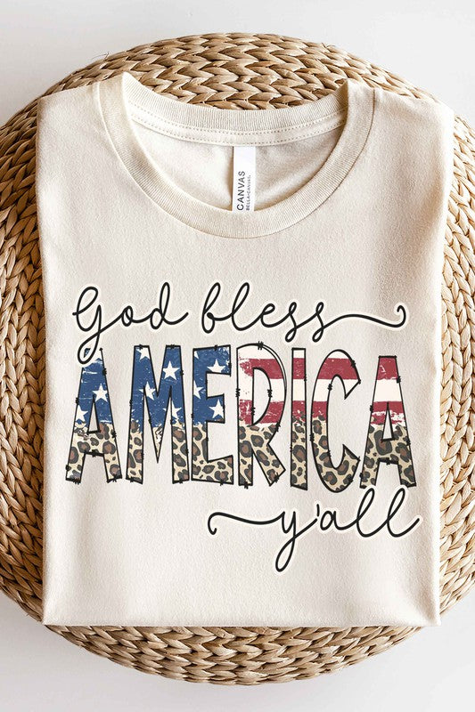 GOD BLESS AMERICA GRAPHIC T-SHIRT