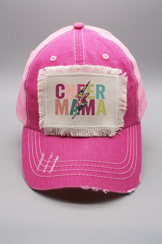 Floral Cheer Mama Bolt Patch Trucker Hat