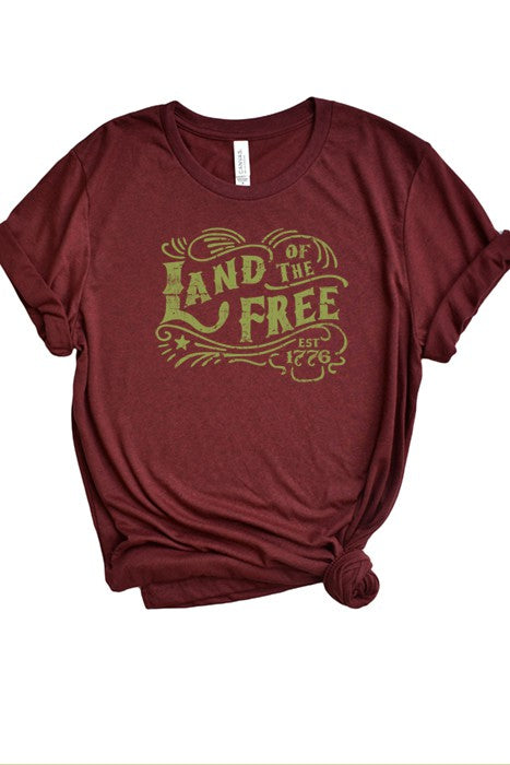 Land of the Free Gold Ink Tee