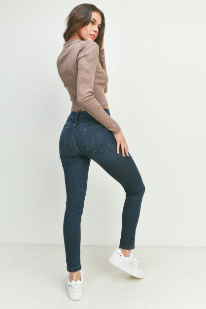 High Rise Skinny Jeans with Grinding