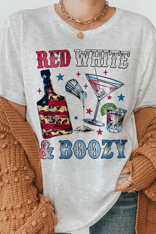 Red White and Boozy 4th of July Graphic Tee