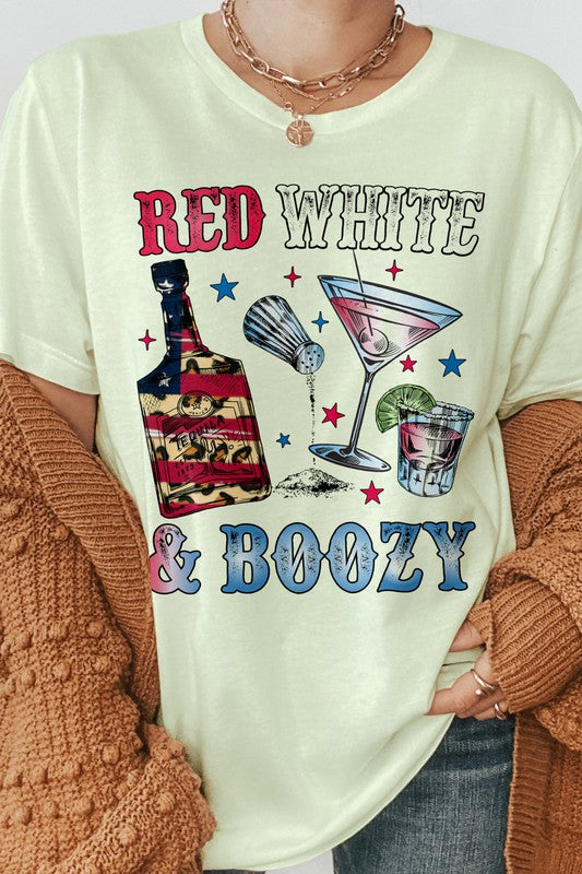 Red White and Boozy 4th of July Graphic Tee