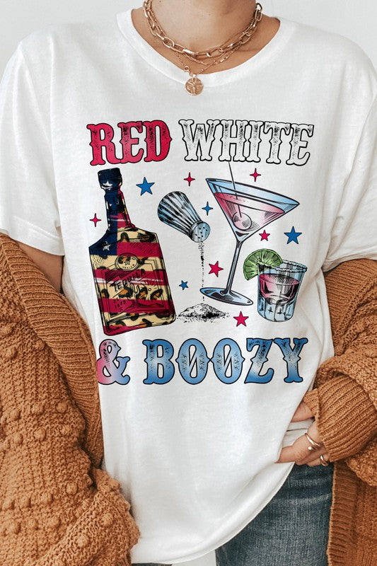 Red White and Boozy 4th of July Graphic Tee