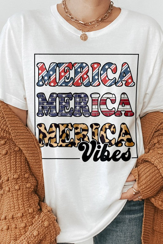 Merica Vibes 4th of July Graphic Tee